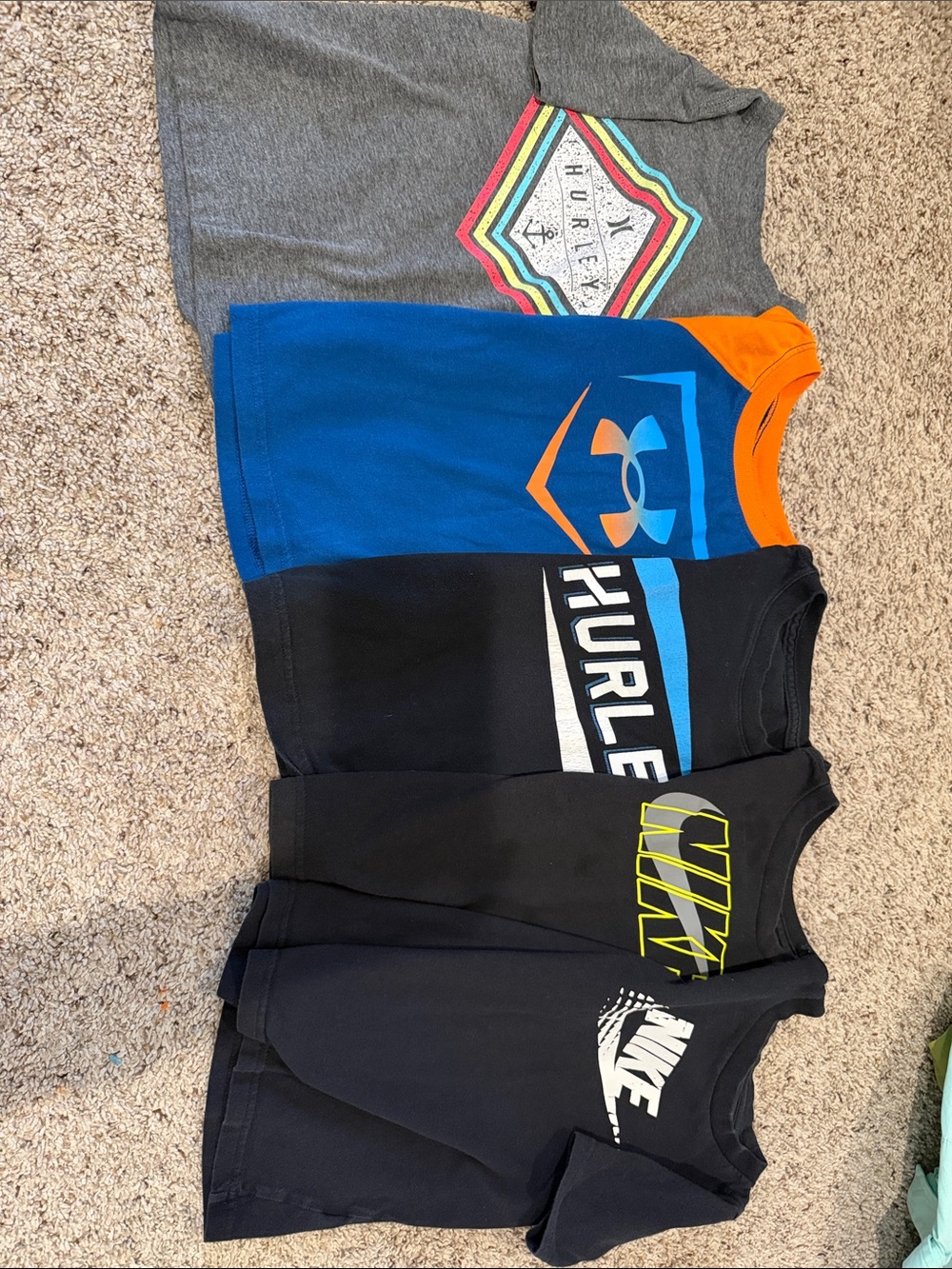 Boys Nike Under Armour Hurley T Shirt Lot Size 4 XS 5 Pieces